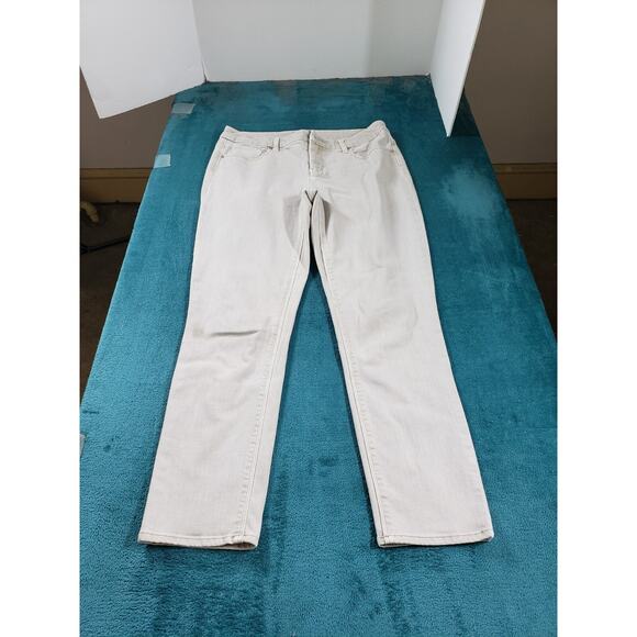 Chicos Jeans Sz 0 US Sz 4 Womens Beige Pants Mid Rise Ladies Slimming Ankle - Picture 1 of 12